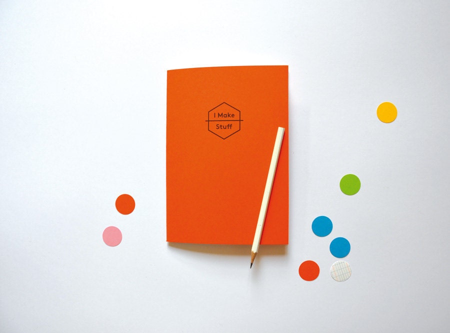 I Make Stuff - Notebook in orange