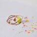 Geometric wooden bead necklace . Neon yellow handpainted