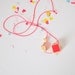 Geometric wooden bead necklace .  Neon pink handpainted