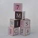 Wood Block Toy or Decor - Pink and Brown Alphabet - Set of 6 READY TO SHIP was 28.50