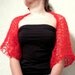 Hand Knitted Shrug Red Mohair Women Luxury Fashion Clothing