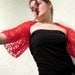 Hand Knitted Shrug Red Mohair Women Luxury Fashion Clothing
