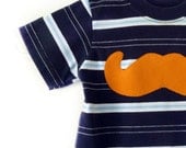 Baby Mustache Tshirt  12m 1y Upcycled by TrashN2Tees