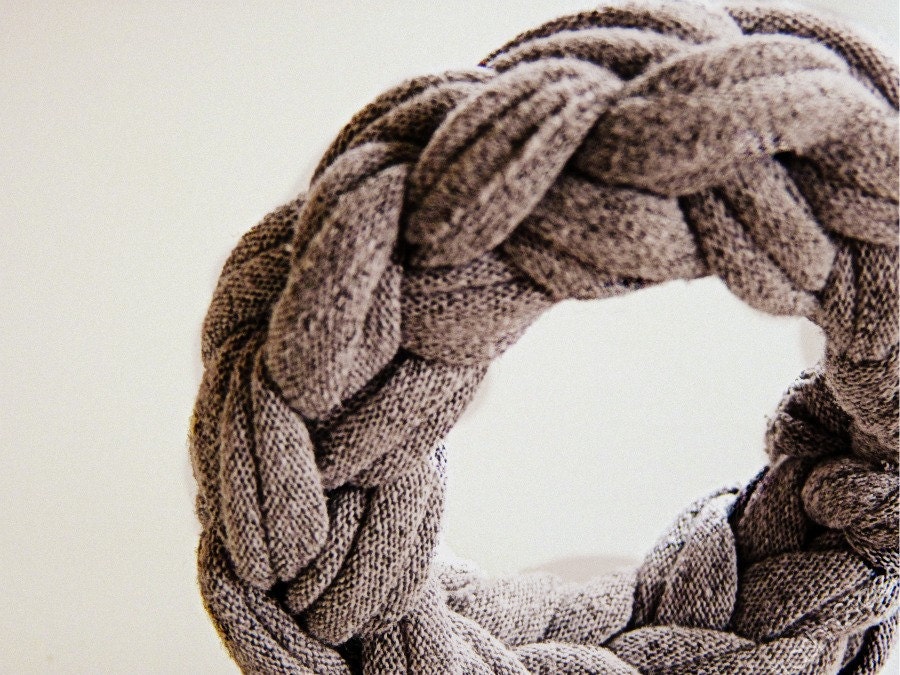 Bracelet Teether Woven Tshirt Upcycled Gray by TrashN2Tees