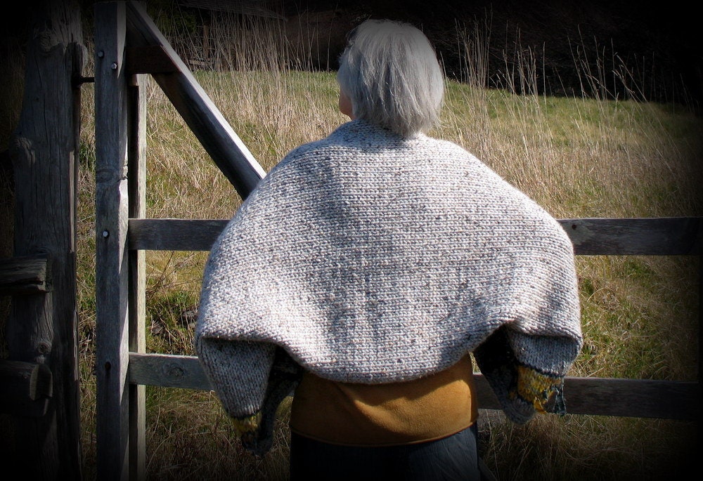 Wearable Art, Handknit Shrug, Sweater, Jacket, Ooak, Grey, Southwest, Inspired by Nature, FishBaySunsets, Layaway Plan, Free US Shipping