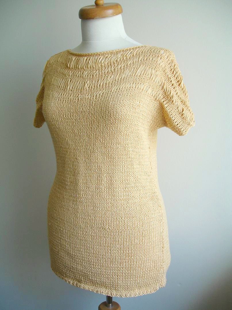 Honey Yellow Blouse Top ,Handknitted Unique Design