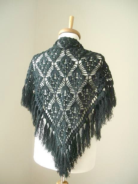 Triangle Mini Shawl By Crochetlab,  Black, Mother's Day gift