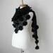 Black Shawl, Mothers Day Gift, With Big Black Flowers, Triangle Shawl By Crochetlab, Mohair, Winter Fashion, winter Fashion