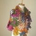 Triangle Shawl By Crochetlab, Multicolor, Big Flowers, Perfect for all Seasons, mustard, green, pink