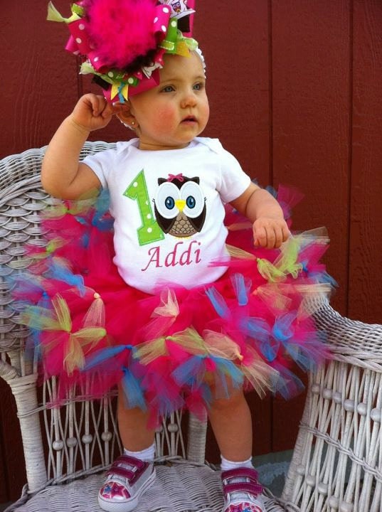 Owl Birthday Outfit - 1st Birthday Owl - Owl Birthday - Owl Petti Tutu Outfit - w/Child's Name