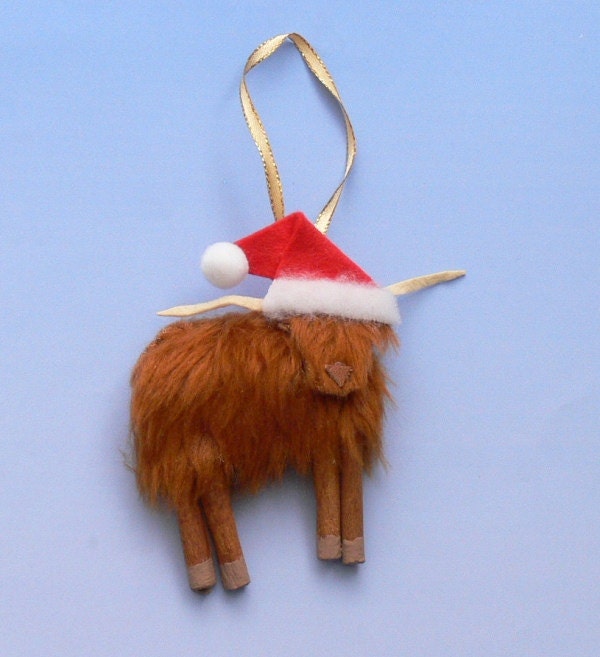 Highland Cow Cattle Christmas tree decoration by assetcrafts