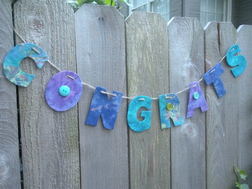 graduation decorations, congrats banner, recycled, upcycled, sign Il_170x135