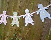 baby shower decorations, shower decoration, new baby gift, baby girl room decorations, paper doll garland