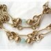 Victorian Dog Bone Gold Chain Anklet Blue Accent Ankle Bracelet