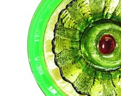 Garden Art Upcycled Green Glass Flower