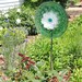 Teal Garden Art Plate Glass Flower Yard Suncatcher UpCycled RePurposed LELA