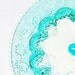 Teal Garden Art Plate Glass Flower Yard Suncatcher UpCycled RePurposed LELA