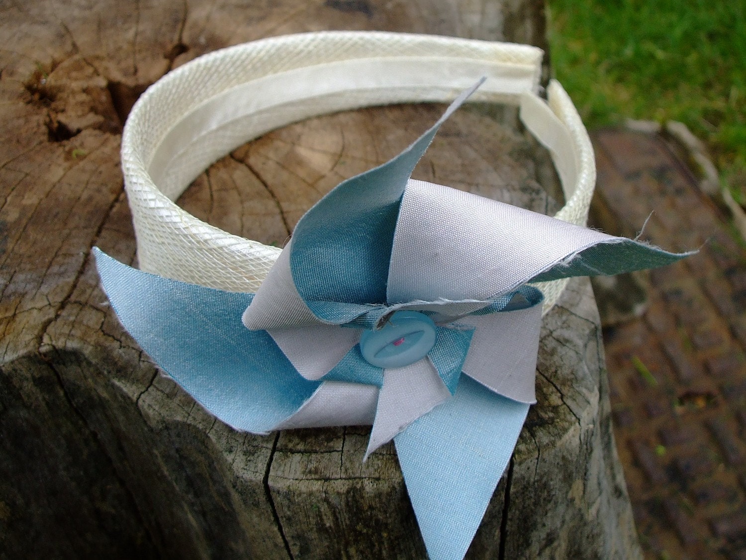 Custom Silk windmill headband without veil