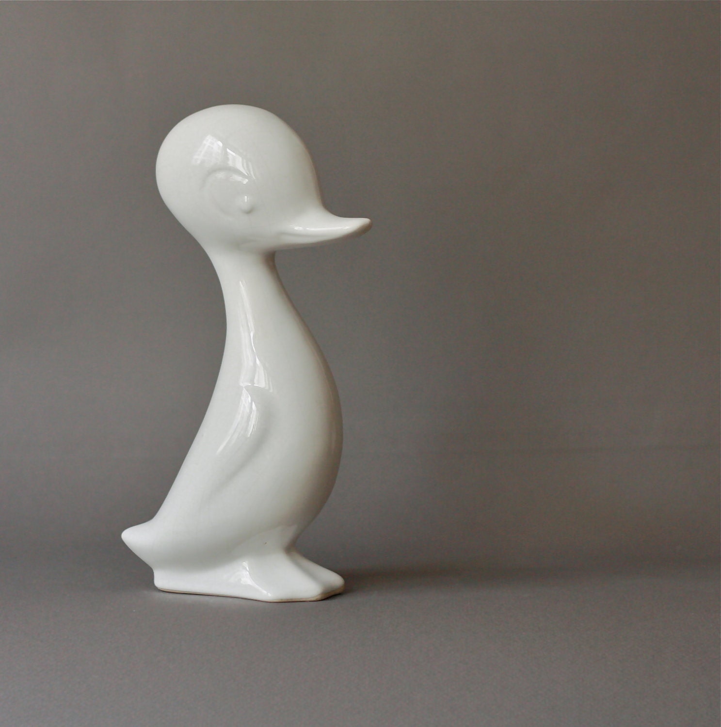 Mid Century Modern Pottery Baby Duck Bolling Style 10" Figurine
