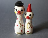 Handpainted Cute Clowns Salt and Pepper Shakers