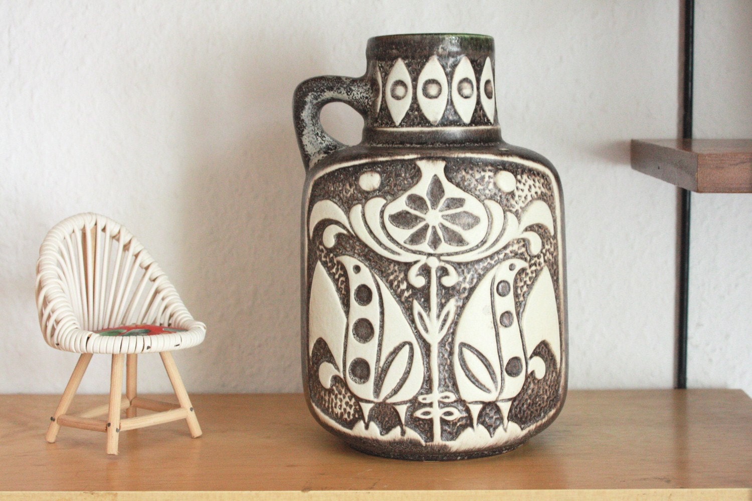 60s Bay Keramik West German Pottery Jug Vase by