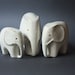 Mid-Century Modern Set of 3 Porcelain Elephants Figurines