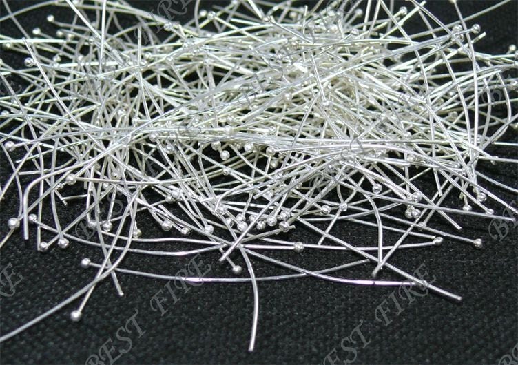 1000 pcs of Silver Tone brass Ball end head pin 35mm