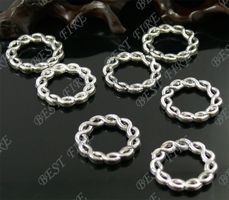 20 pcs of Tibetan silver round  twisted rings ,metal bead,loose twist beads,findings 20mm