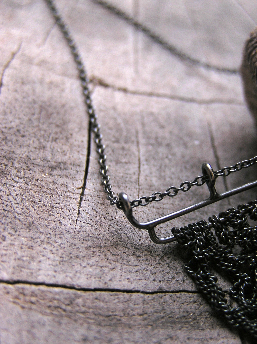 herkimer quartz diamond crochet necklace