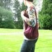 Farmer's MARKET TOTE, burgundy, upcycled t-shirt