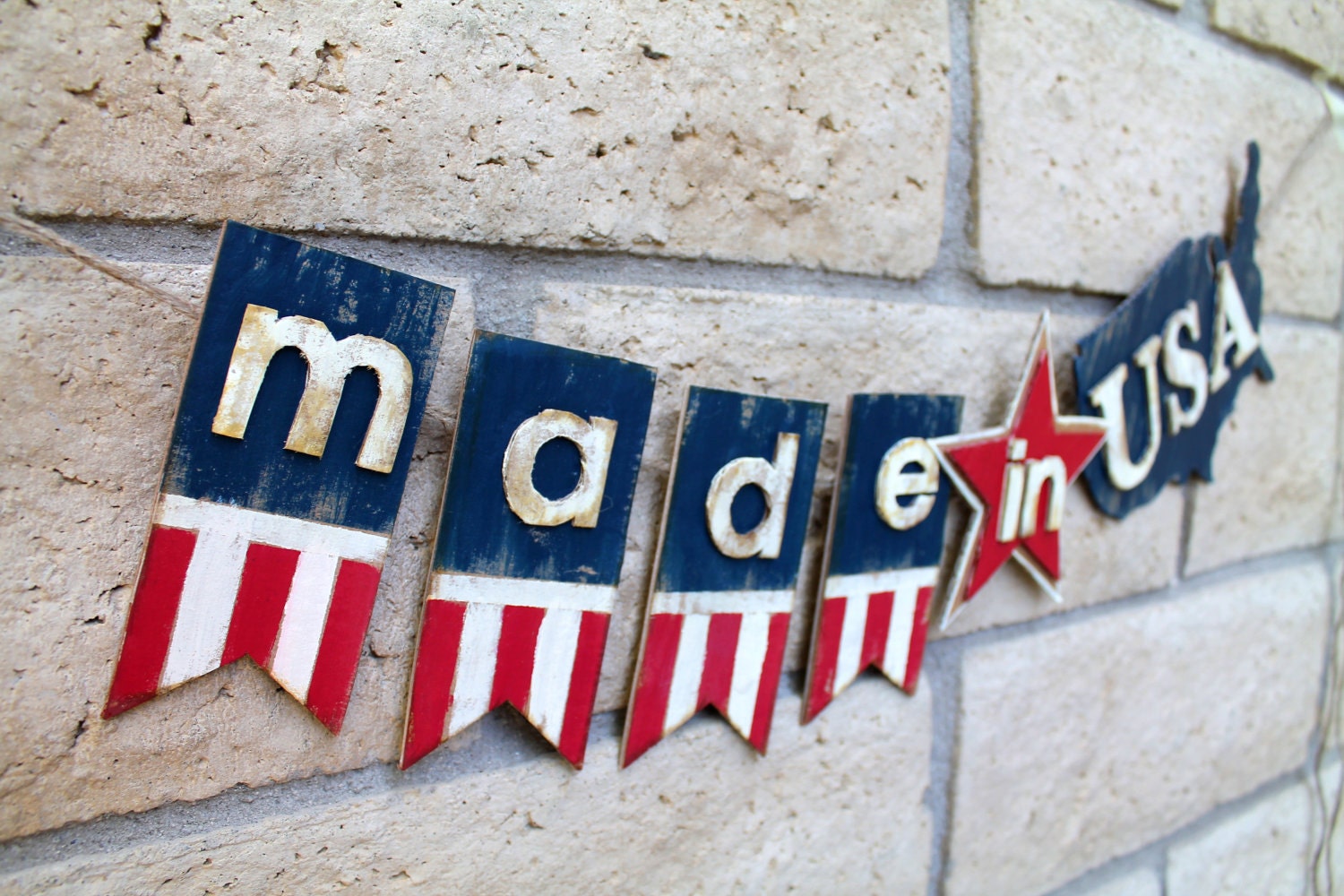 Made in USA- Fourth of July decoration banner- Cardboard