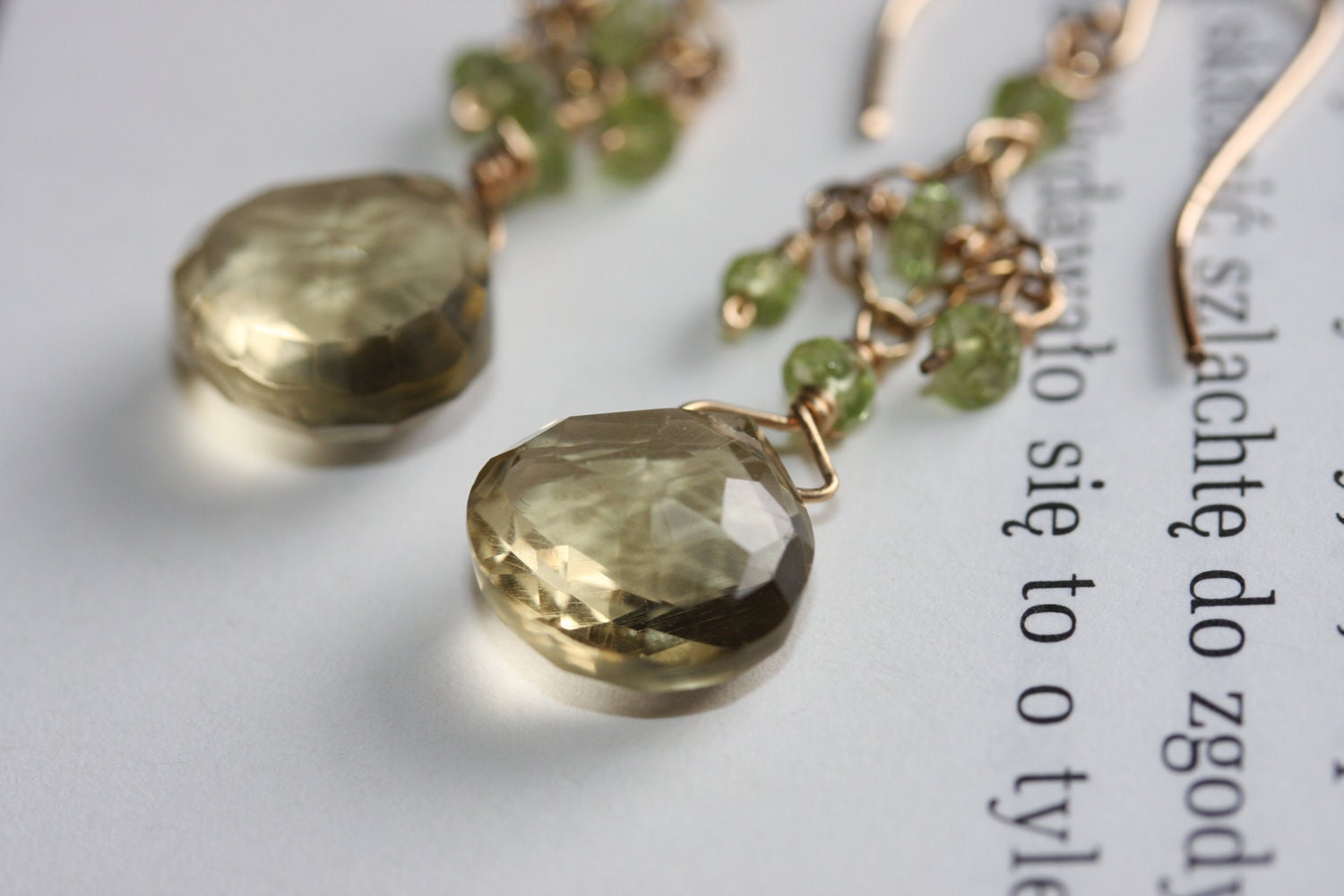 Hand made topaz earrings