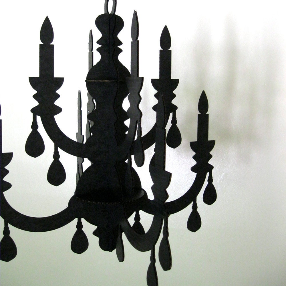 Black Chandelier - Eco Laser Cut cardboard Decoration