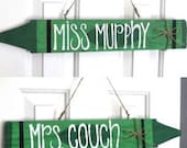 REVERSIBLE Crayon Name Plate - Customizable Wall Hanging - Teacher Gift - Wedding Shower
