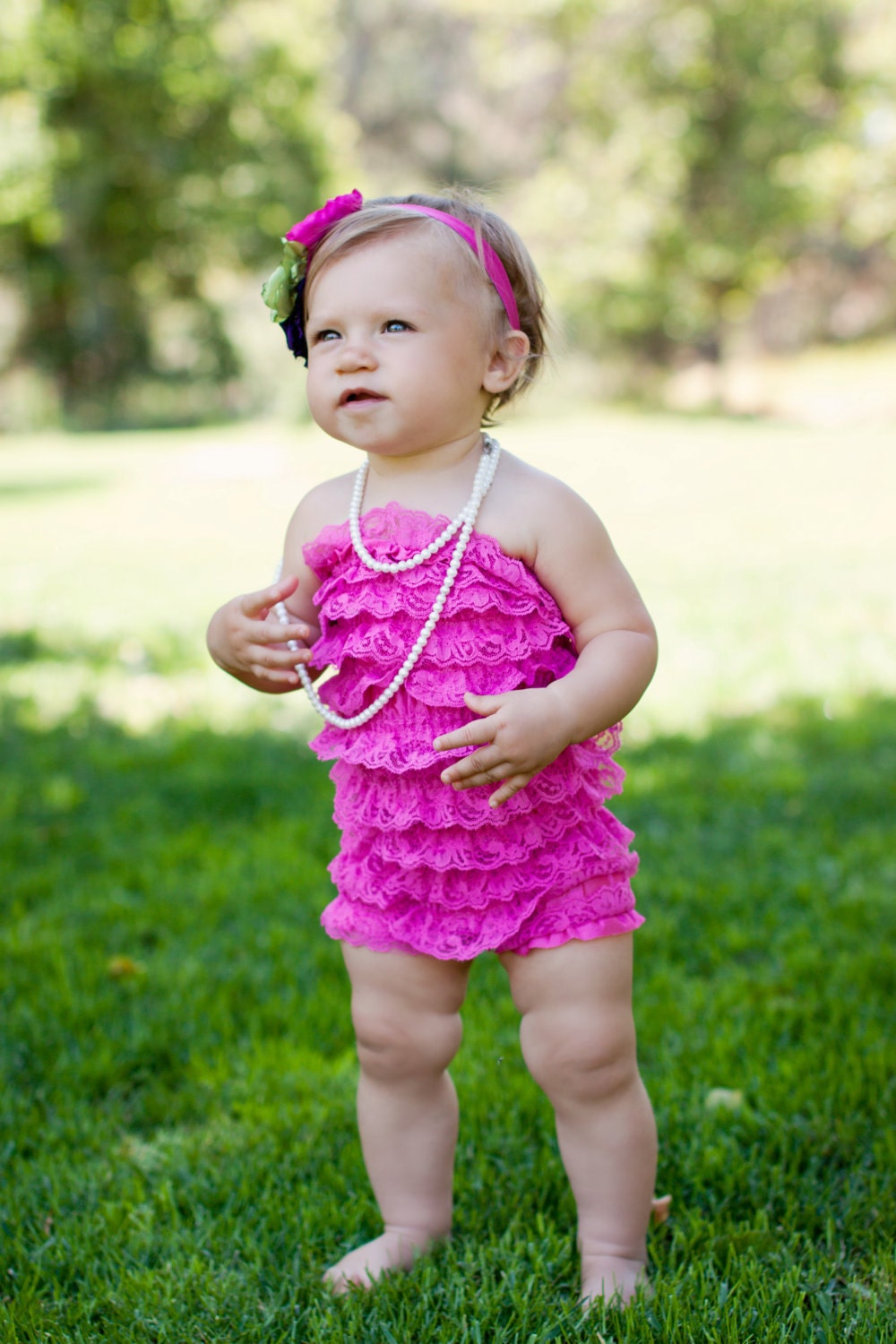 Pink petti romper WITH HEADBAND