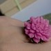 Cocktail Ring, Large Flower, Adjustable Ring, Violet Pink Chrysanthemum, Dahlia Flower, Floral Statement Jewelry