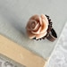 Blush Rose Ring, Pale Pink, Flower Cocktail Ring, Adjustable Filigree Ring, Rose Smoke