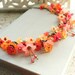 Lucite Flower Necklace, Flower Charm Necklace,Tangerine Jewelry, Flower Jewellery, Statement Necklace