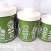 Alumninum Cainster Set of 4 Vintage Green Floral