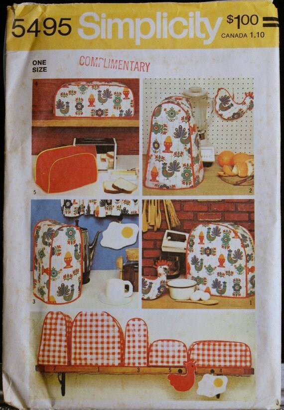 kitchen appliance covers on Vintage Sewing Pattern Kitchen Appliance Covers And Potholders Pattern