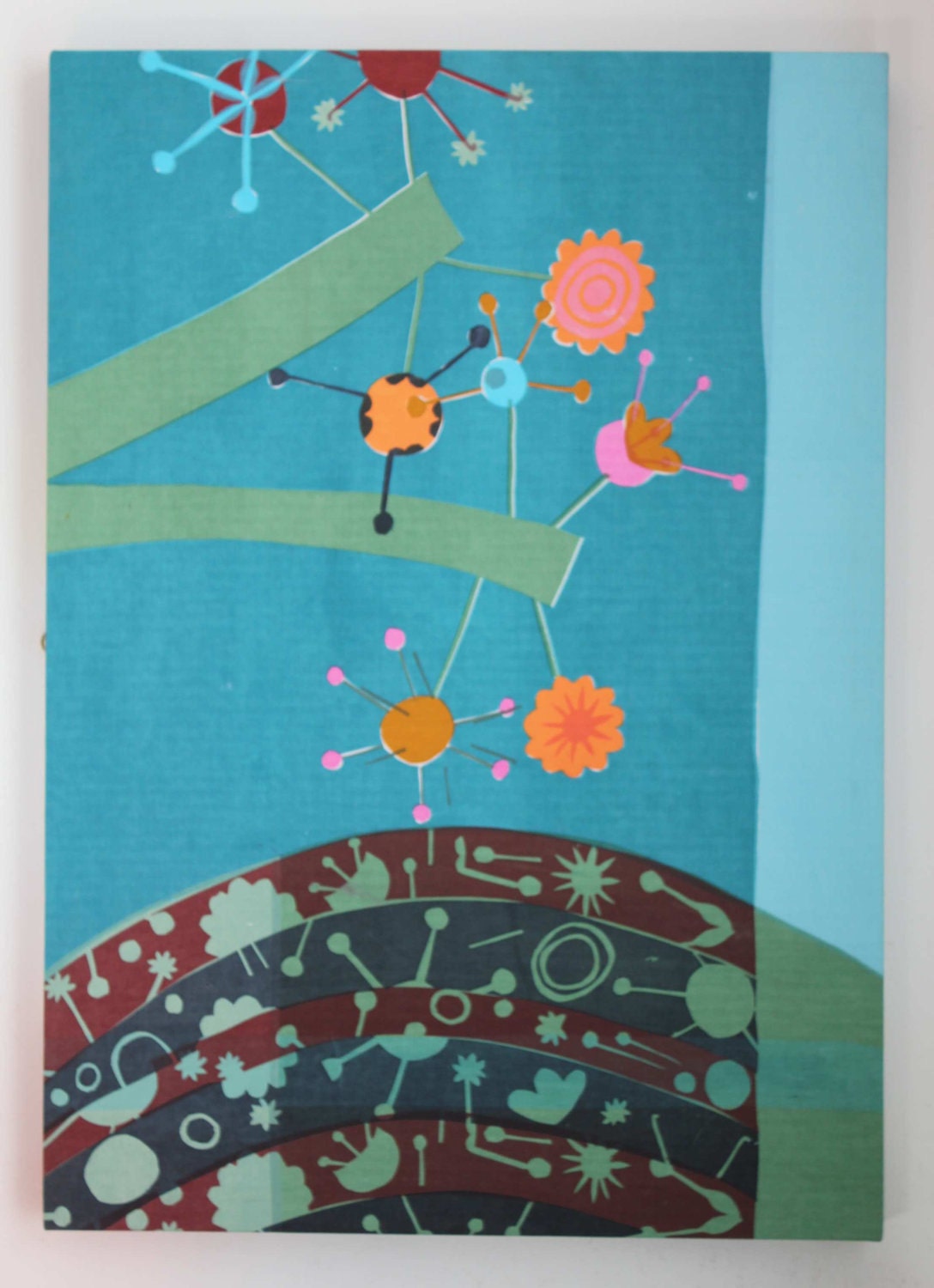 Life goes on, screenprint on fabric.
