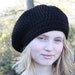 Crocheted Slouchy Beret in Black
