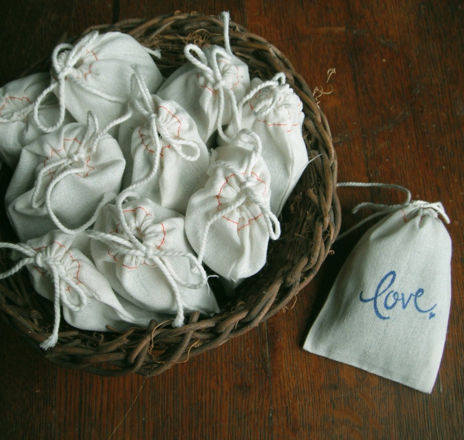 Mothers Day Gift  12 LOVE FRAGRANT LAVENDER  Filled 3 x 4" Natural Cotton Muslin Drawstring Bags, Wedding, Bridal Shower, Sachet, Gift,...