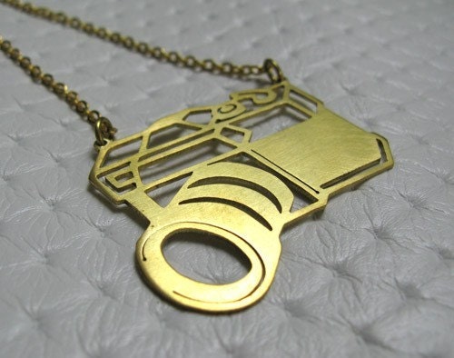 Camera Necklace - Vintage Camera pendant - handmade jewelry brass