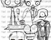 Set of 8 Edgar Allan Poe Digital Stamps