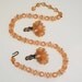 Tangerine Moonglow Necklace Earrings Set Vintage 1960s Mad Men Orange Peach Lucite Crystal Beads