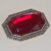 Art Deco Brooch Facetted Red Glass Vintage 1920s 1930s
