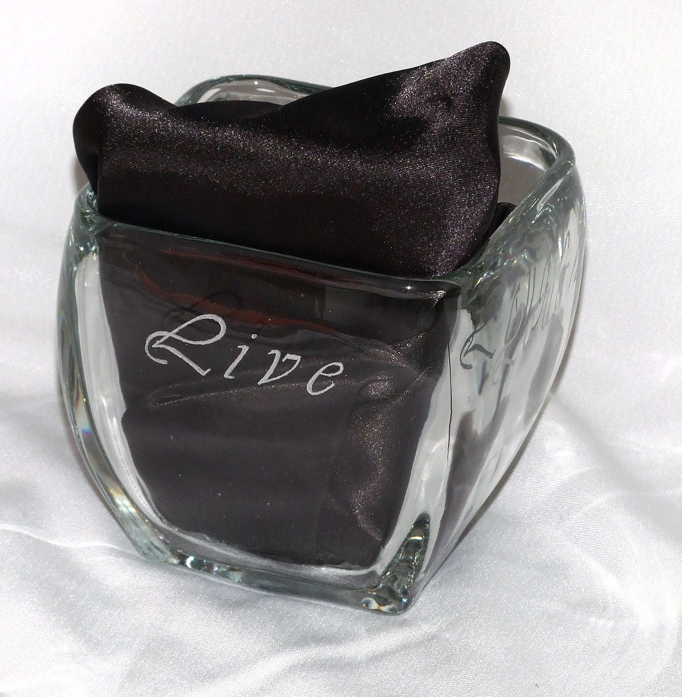 Hand Engraved Glass Bowl / Vase