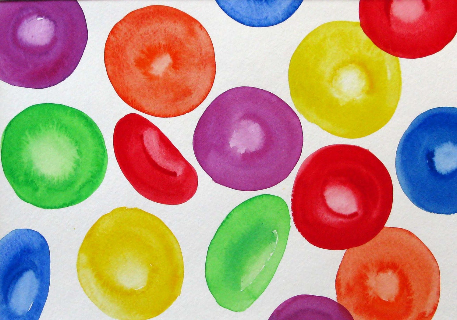 Unicorn Blood Cells - original watercolor painting
