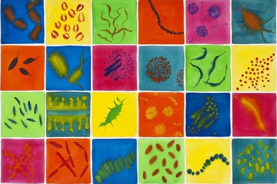Love and Death: Bacteria - original watercolor painting